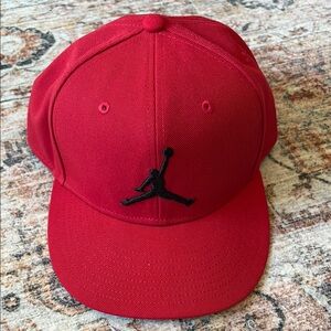 Jordan Red Cap with Black Emblem